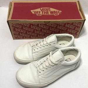 Vans Old Skool EMBOSSED White Leather Sneakers